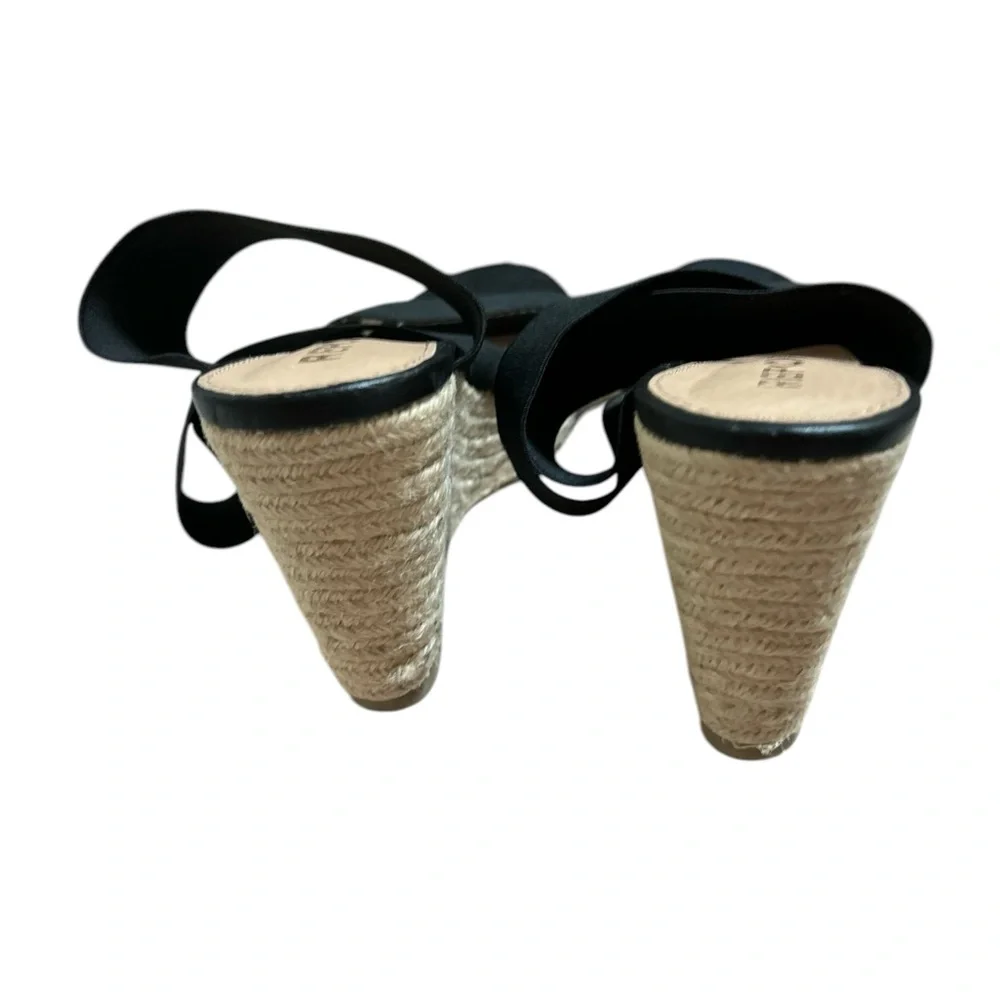 Report Black Espadrilles Wedge Sandals
